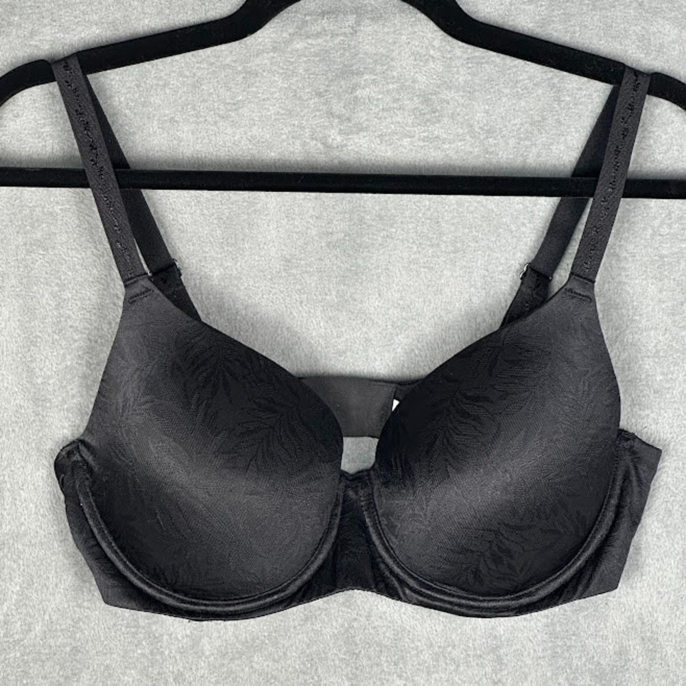 Wacoal Back Appeal Tshirt Bra 36C Black Full Coverage Back Smoothing 853307